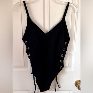 Xhilaration one piece bathing suit size M Black/Copper